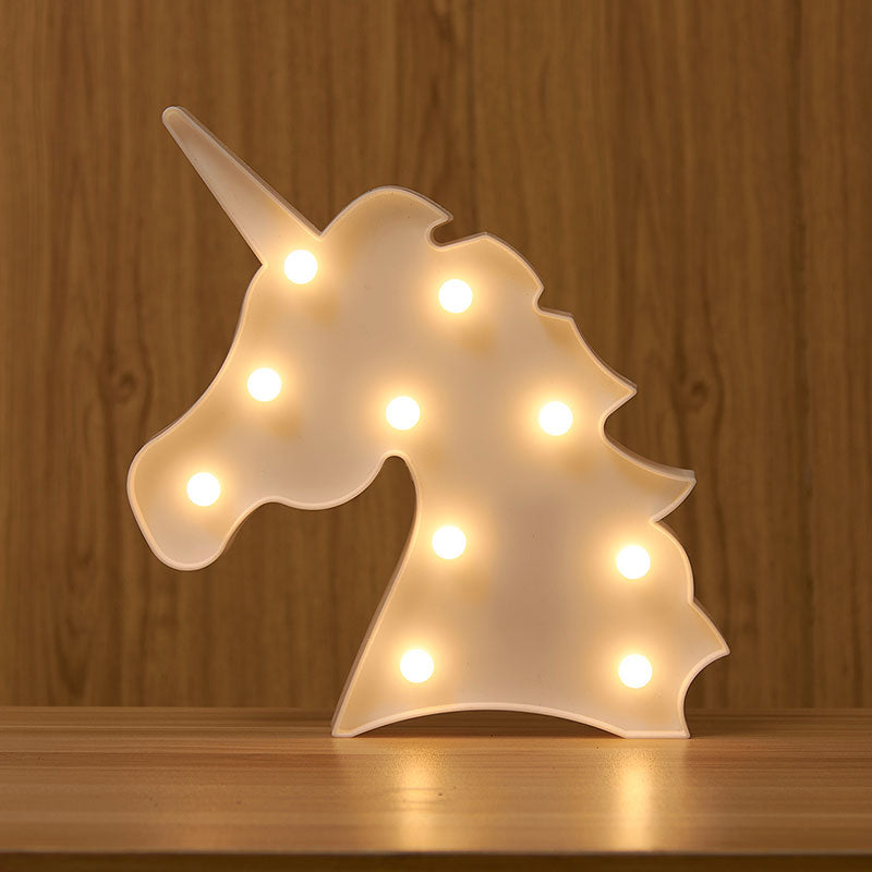 Unicornio Led Night Lights Unicorn Party 3D LED Table Lamp Novelty Animal Marquee Sign Letter Lamp Luminaria Baby Kids Toys Gift