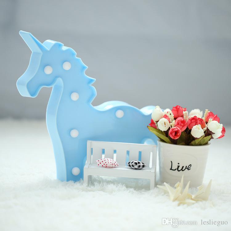 Unicornio Led Night Lights Unicorn Party 3D LED Table Lamp Novelty Animal Marquee Sign Letter Lamp Luminaria Baby Kids Toys Gift